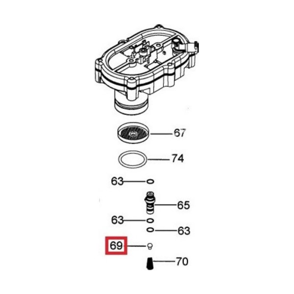 Грибовидный уплотнитель поршня термоблока DeLonghi 5332148400 силикон