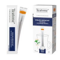 Черный чай Английский завтрак в стиках для разовой заварки TEATONE 15 стиков по 1,8г