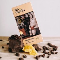 Шоколад Сказочный на Меду молочный 46% С какао крупкой, 70г