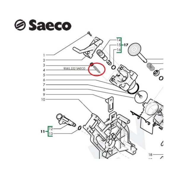 Пружина коническая ø 7/4 мм L 35 мм поршная ЗУ Saeco / Gaggia