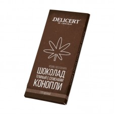 Темный гречишный шоколад с семенами конопли в коробочке DELICERT, 70 г