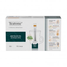 Чёрный чай с мятой в стиках для разовой заварки TEATONE 100 стиков по 1,8г