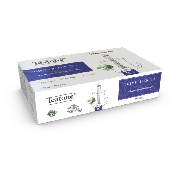 Чёрный чай с чабрецом в стиках для разовой заварки TEATONE 100 стиков по 1,8г