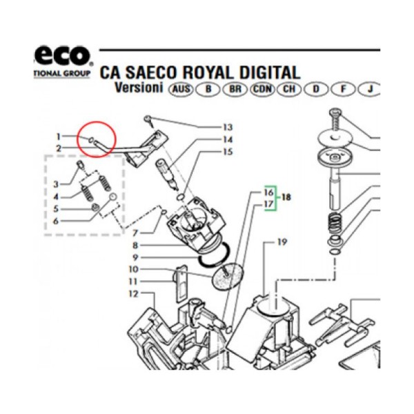 Уплотнитель ЗУ (на носик кофевода) M 0055-15 силикон Saeco NM02.017