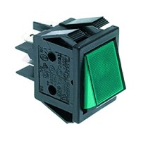 Двухполюсный выключатель зеленый 16А 250В 22x30 мм