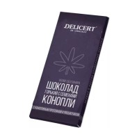 Темный шоколад с конопляным протеином, пребиотиком и с семенами конопли в коробочке DELICERT, 70 г