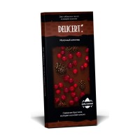 Таёжный шоколад Шишка сосновая и Брусника. Молочный 44% DELICERT, 75 г