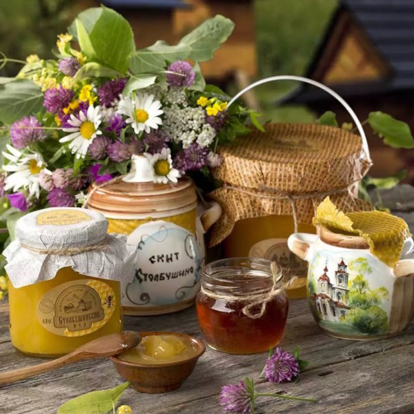 Мед натуральный ГОРНЫЙ цветочный, Крышка с дозатором “Стоп капля”, 340 г