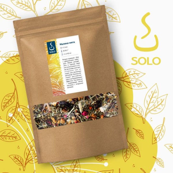 Чай "SOLO" Малина-мята, 100г