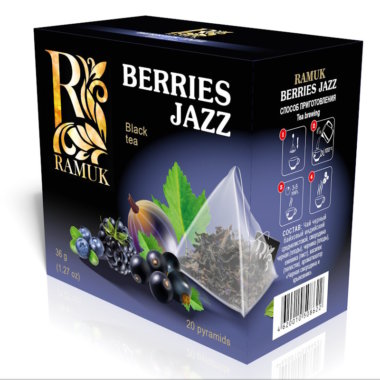 Чай черный Ягодный джаз RAMUK 20 пирамидок по 1,8 гр