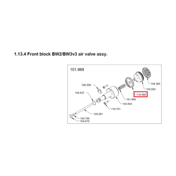 Кольцо уплотнительное пистона Thermoplan BW2/BW3 118.588/118588