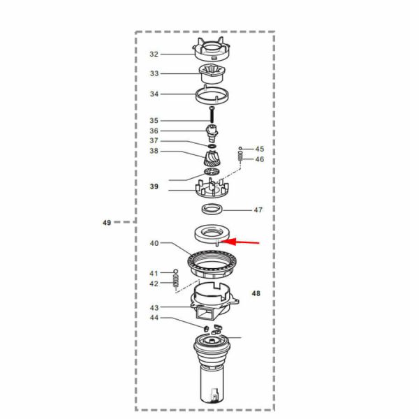 Крышка редуктора вертикальной кофемолки Saeco/Gaggia 9141019